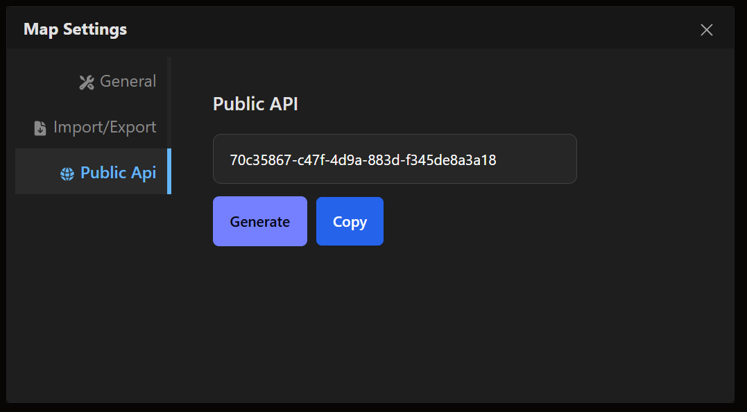 Generate Map API Key