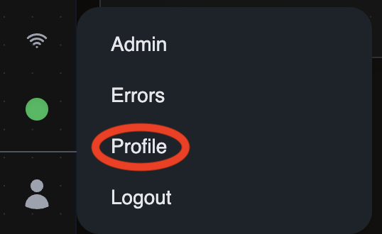 User Profile Menu